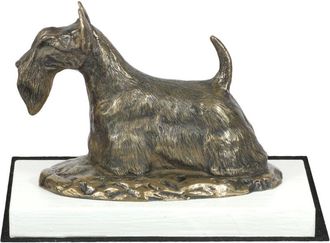 OEM Scottish Terrier, Aberdeen Terrier - Estatuilla De Perro, Figura Sobre Una Base Blanca, Trofeo Para Una Exposici&oacute;n De Perros De Art-dog
