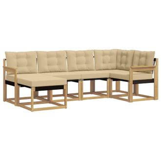 vidaXL Conjunto De Sof&aacute;s De Exterior Con Coj&iacute;n 6 Pcs Y Beige Vidaxl