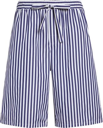 Dolce & Gabbana Stripe Cotton & Silk Poplin Bermuda Shorts in S8056 Rigato at Nordstrom, Size 40 Us