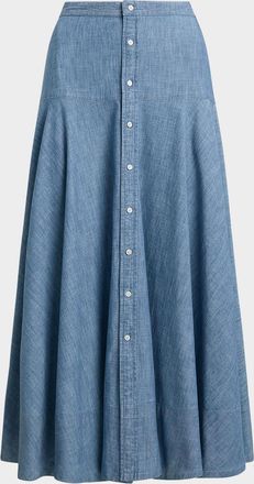 Polo Ralph Lauren Cotton Chambray Maxi Skirt