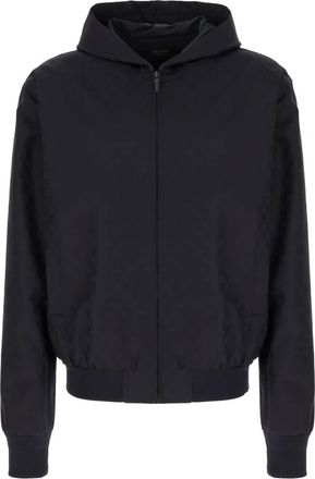 Gucci GG Katoenen Canvas Ritssluiting Jas - Heren - Vesten met rits - Blauw - XL - Katoen - Hoodies & sweatvesten