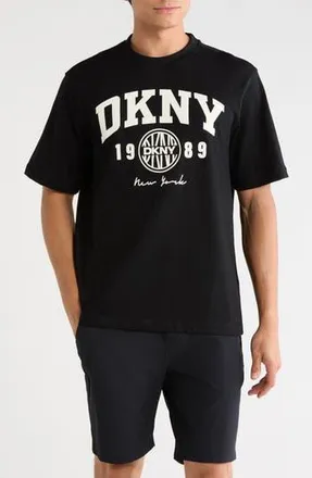 DKNY Varsity Crest Cotton T-Shirt in Black at Nordstrom Rack, Size X-Large