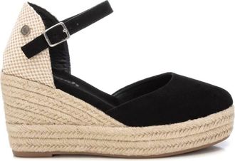 Xti Womens Wedge Espadrilles Sandal In Black