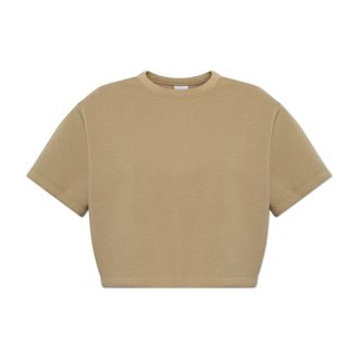 Nike Pre-Game Fleece Oversized Mod-Cropped Top - Dames - Sportshirts - Beige - XL - Polyester - Fitness