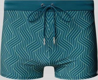 Schiesser Slim Fit Badehose mit Tunnelzug in Tuerkis, Gr&ouml;&szlig;e XXL