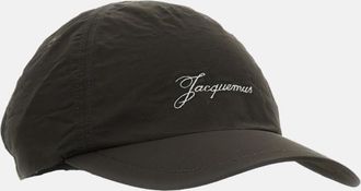 Jacquemus Dark Brown Solid Logo Baseball Hat