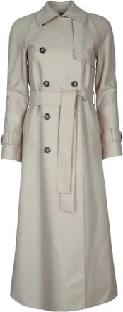 Harris Wharf London Long Raglan Trench - Dames - Trenchcoats - Grijs - S - Wol - Jassen