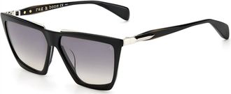 Rag & Bone Womens Rnb1049/g/s Sunglasses In Shiny Black