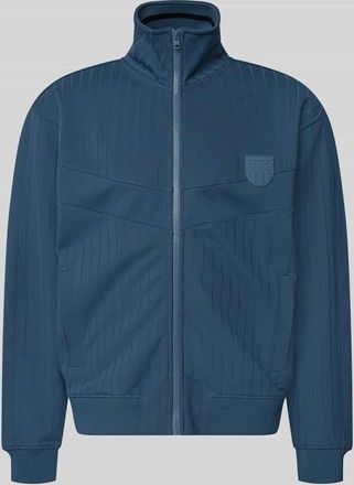 HUGO BOSS Regular Fit Sweatjacke aus Baumwoll-Mix Modell DAVRONTO in Rauchblau, Größe XXL