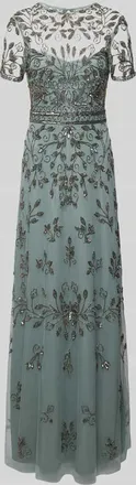 Lace & Beads Abendkleid mit Zierbesatz in Mint, Gr&ouml;&szlig;e XXS