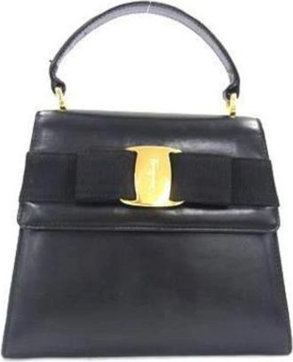 Ferragamo Pre-owned Handbags, female, Black, Size: ONE SIZE Pre-owned Leather handbags