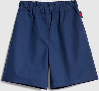 Gucci Kids - Cotton Poplin Shorts, Blue