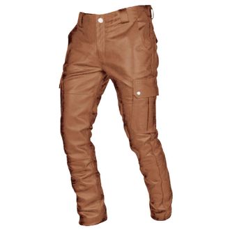 Generic Mens Faux Leather Trousers Cargo Pants Straight Leg Elastic Halloween Costumes Fashion Punk Retro Goth Hip Hop Trousers