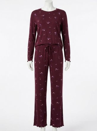 Z Supply Womens At Ease Ditsy Pant In Merlot