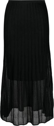 Calvin Klein Sheer Ottoman Rok - Dames - Midirokken - Zwart - XS - Rokken