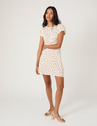 Nobody's Child Cream Floral Maggie Mini Dress
