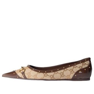 Gucci (WMNS) Gucci Savoy Ballerina Sand Dark Brown 875050-FAF7F-9649