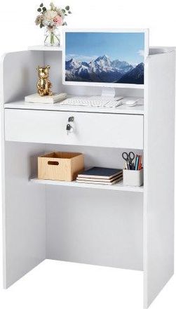 OEM Mostrador De Recepci&oacute;n 60 X 40 X 96 Cm, Mesa De Recepci&oacute;n Material De Tablero De Part&iacute;culas Con 1 Caj&oacute;n, Mostrador De Recepcionista Para Caja, Vest&iacute;bu