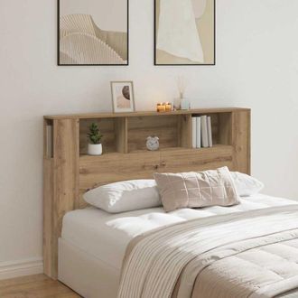vidaXL Headboard Cabinet Artisan Oak 160x18.5x103.5 cm Engineered Wood Vidaxl