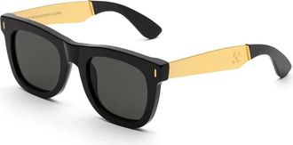 Retro Superfuture Zwarte Francis Zonnebril - unisex - Zonnebrillen - Zwart - 50 MM - Accessoires