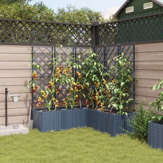 Berkfield Home Garden Planters with Water Irrigation System 5 pcs Grey