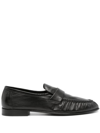 The Row soft-leather loafers - Black