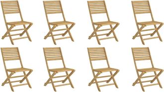 vidaXL Sillas Plegables, 8 Unidades, 48,5 X 61,5 X 87 Cm, Madera Maciza De Acacia. Vidaxl