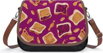 Generic Peanut Butter Jelly Small Womens Crossbody Bags Shoulder Handbag with Adjustable Strap for Travel
