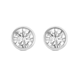 Diana M. Jewels 14KT WHITE GOLD LAB GROWN ROUND STUDS IN A BEZEL SETTING WEIGHING 6.00 CTS TW