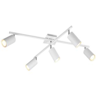 Trio Plaf&oacute;n 5 Marley Foco Orientable Cilindro Focos Blanco Trio Lighting