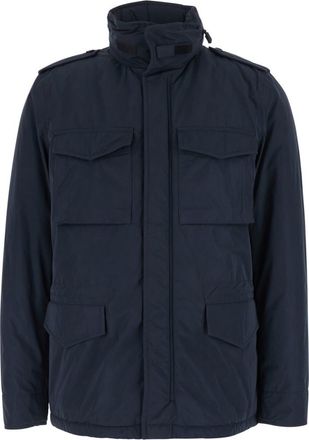 Aspesi Blue Mock Collar Jacket