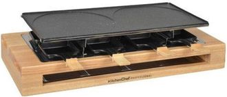 KitchenChef Kitchenchef - macchina per raclette 8 persone 1500w + grill - kcwood8maxi - kitchen chef