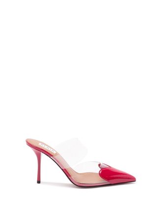 Alaia Le Coeur Mules In Patent Calfskin