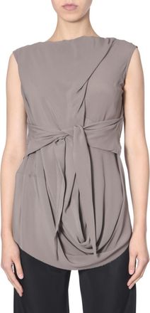 Rick Owens Grey Solid Boat Neck Top