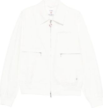 Casablanca Zip-Up Jacket - Heren - Zomerjassen - Wit - M - Katoen - Jassen