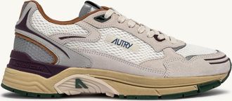Autry HYPERWAY SNEAKERS IN WHITE AND FIG SUEDE AND MESH