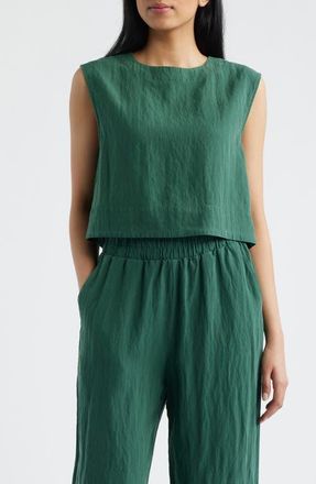 Cloth & Stone Boxy Back Button Sleeveless Top in Meadow Moss at Nordstrom, Size X-Large