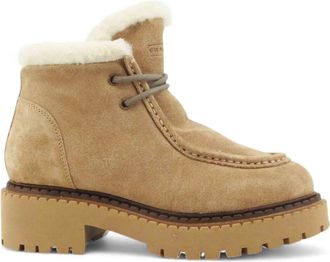 Frau Enkellaarsje - Dames - Winterlaarzen - Beige - 39 EU - Leer - Schoenen