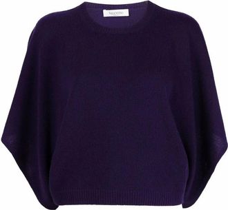 Valentino Garavani Batwing-Sleeve Knitted Top