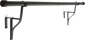 TJ Hughes PortePole - Extendable Door Curtain Pole In Black - TJ Hughes