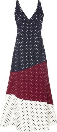 Gabriela Hearst Colourblock Polka Dot Midi Dress Size L