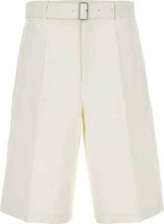 Jil Sander Ivory Linen Bermuda Shorts