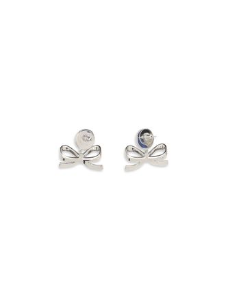 Self Portrait Womens Drop Earrings Pearl Bow Silver Brass