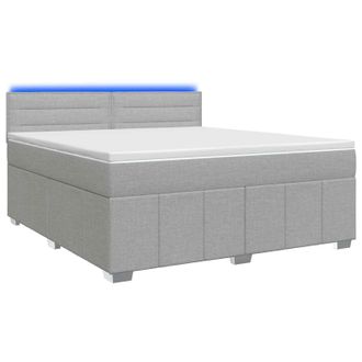 vidaXL Letto Box Spring Con Materasso Grigio Chiaro 140 X 190 Cm Vidaxl