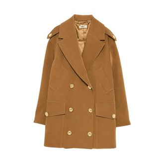 Elisabetta Franchi Dames, Mantels, Bruin, Maat: M