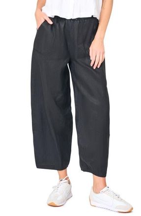 Gibsonlook Crop Barrel Leg Cotton Pants in Black at Nordstrom, Size Xx-Small