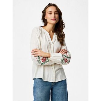 Pieces Blouse met lange mouwen en borduursel