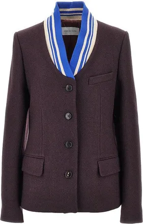 Dries Van Noten Cloth jacket with ribbed collar Woman 38