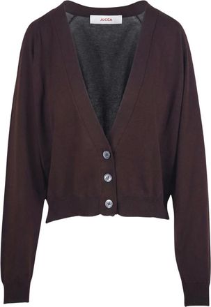 Jucca Cardigans, female, Brown, Size: XS Raglan V-neck Cardigan