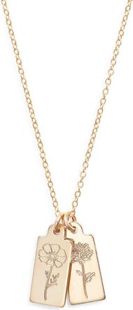 Set & Stones Tawney Birth Flower Necklace in Gold /2 Charms at Nordstrom